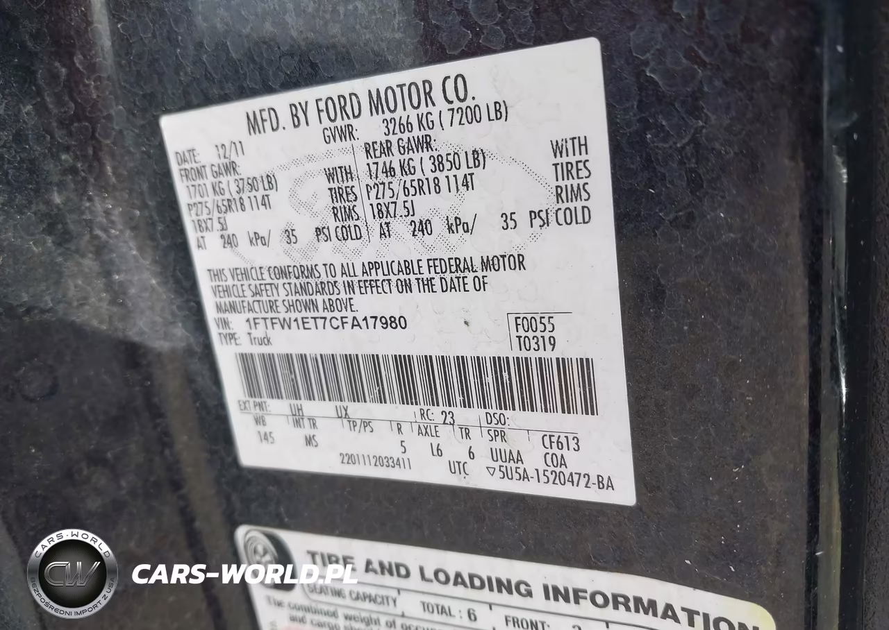 2012 Ford F-150 Xlt VIN:1FTFW1ET7CFA17980 - 9