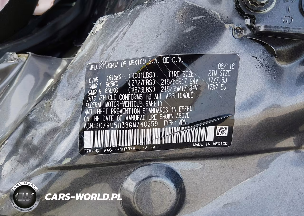 2016 Honda Hr-V Lx VIN:3CZRU5H38GM748259 - 9