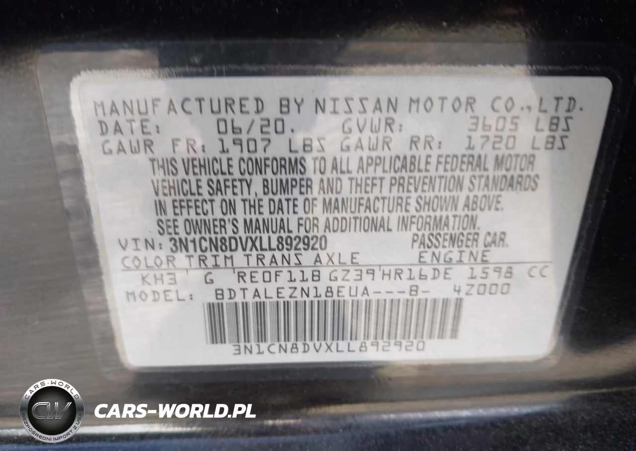 2020 Nissan Versa S Xtronic Cvt VIN:3N1CN8DVXLL892920 - 9