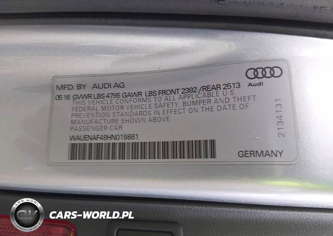 2017 Audi A4 2.0T Premium VIN:WAUENAF49HN019861 - 9