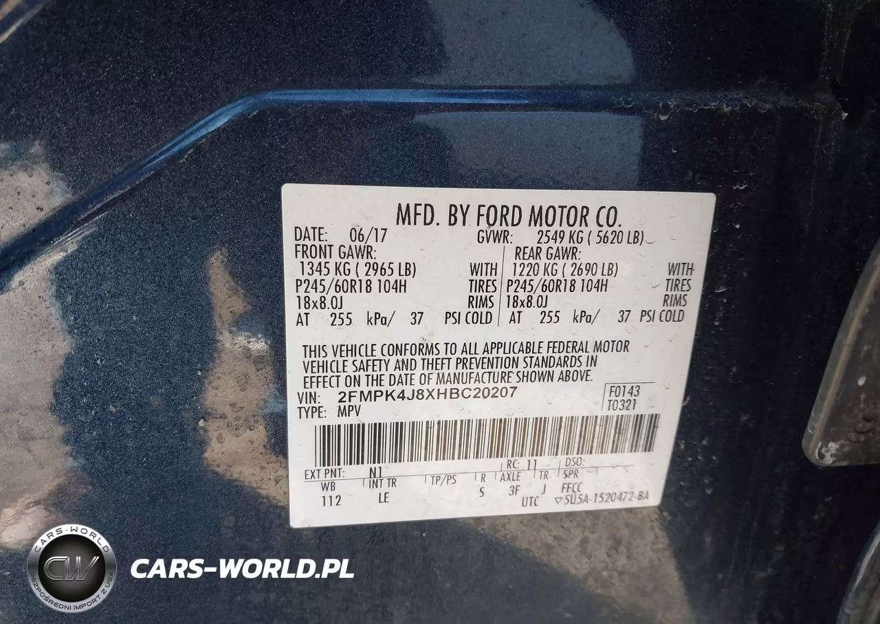 2017 Ford Edge Sel VIN:2FMPK4J8XHBC20207 - 9