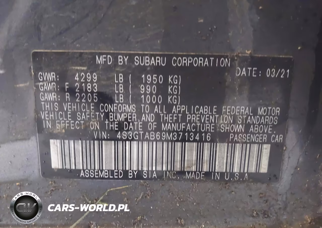 2021 Subaru Impreza 5-Door VIN:4S3GTAB69M3713416 - 9