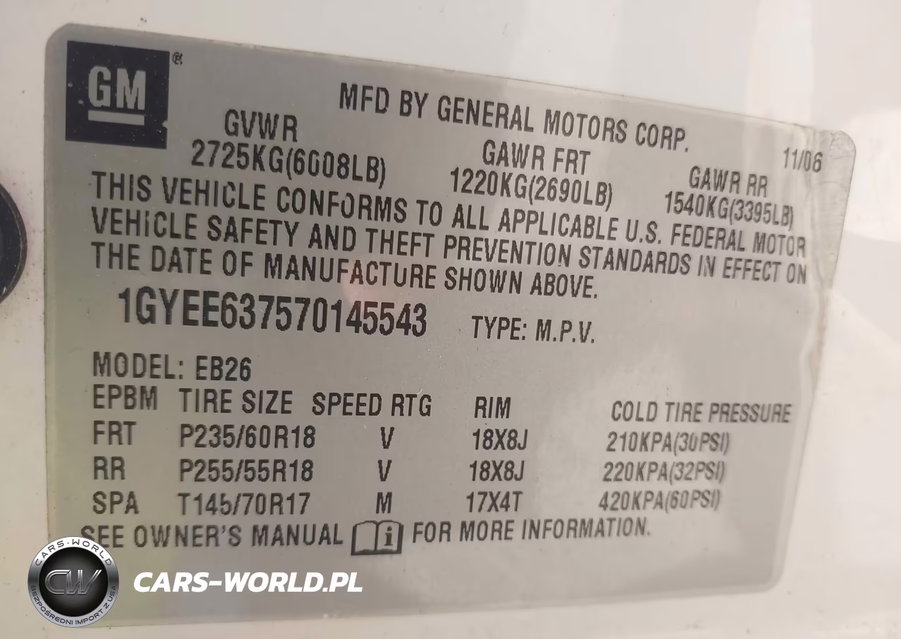 2007 Cadillac Srx V6 VIN:1GYEE637570145543 - 9