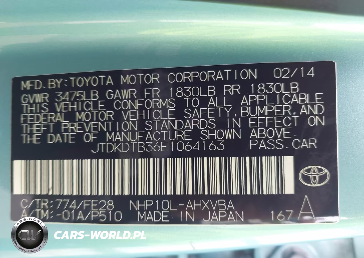 2014 Toyota Prius C One VIN:JTDKDTB36E1064163 - 9