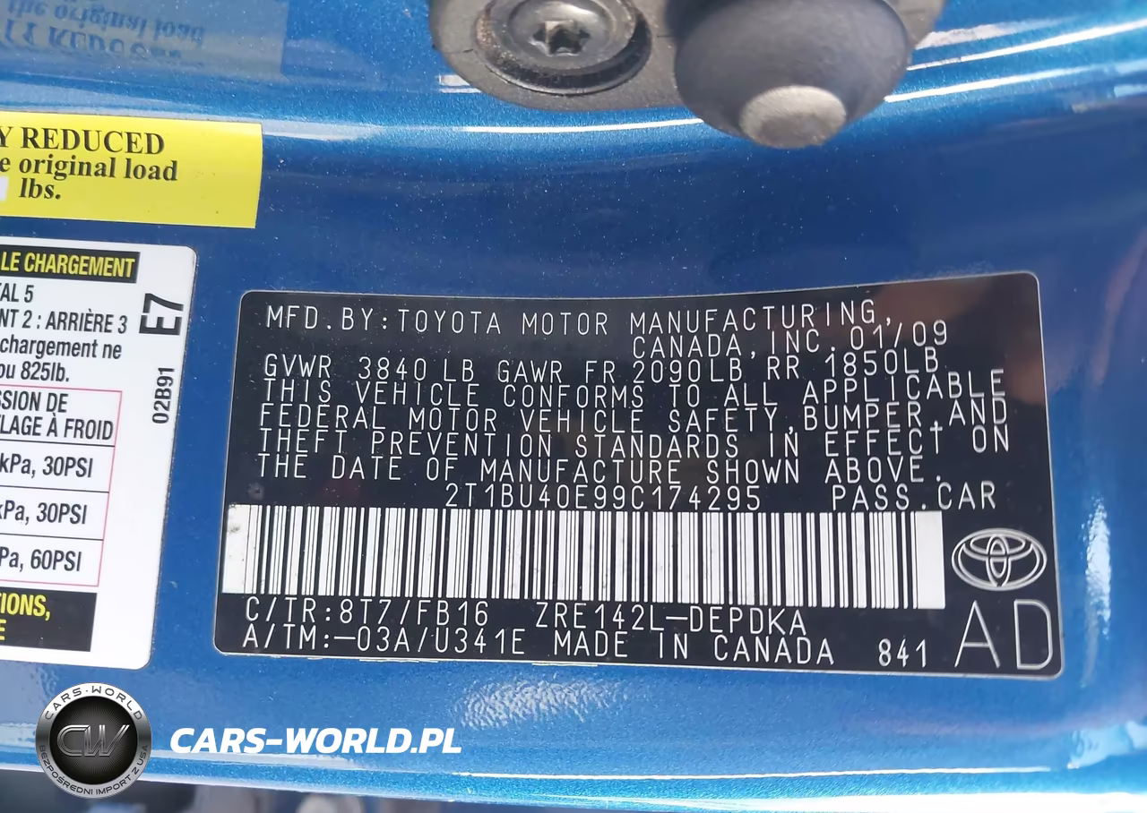 2009 Toyota Corolla Le VIN:2T1BU40E99C174295 - 8