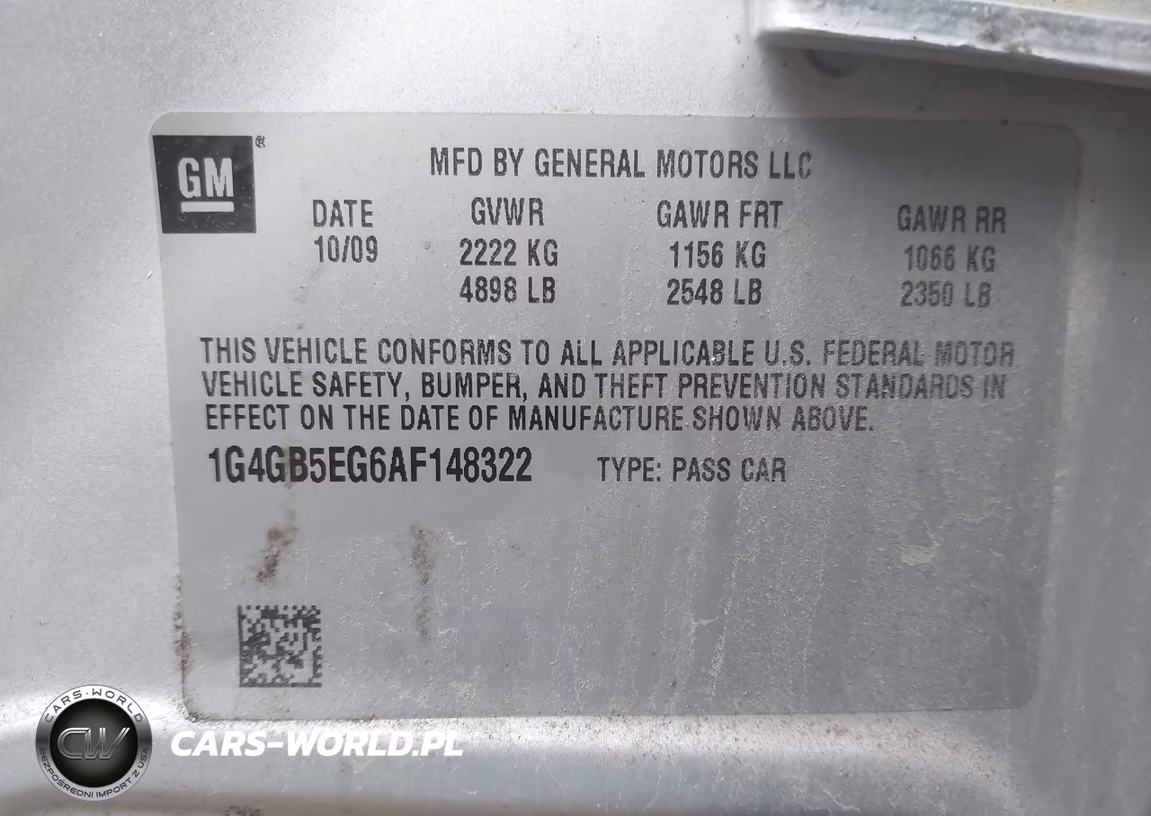 2010 Buick Lacrosse Cx VIN:1G4GB5EG6AF148322 - 9