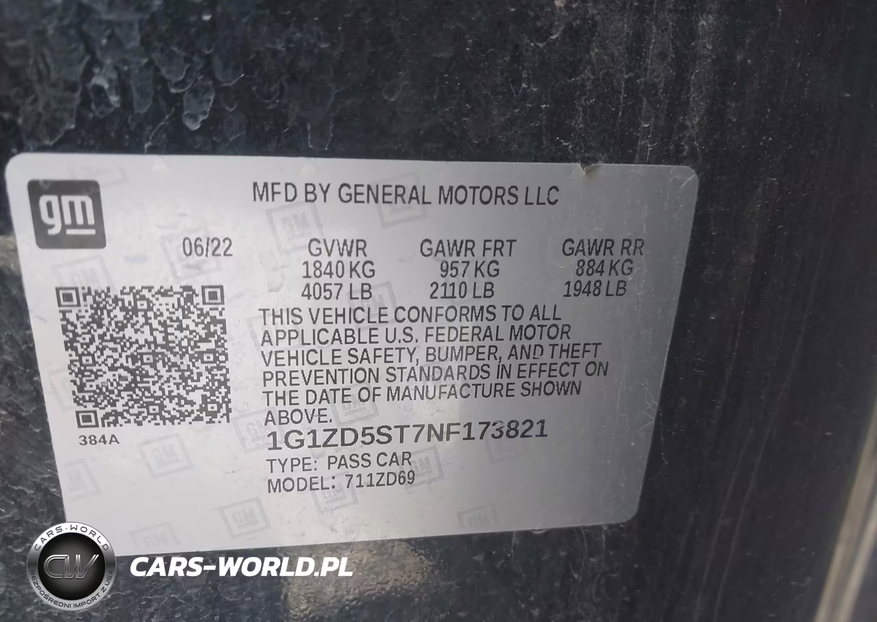 2022 Chevrolet Malibu Fwd Lt VIN:1G1ZD5ST7NF173821 - 9