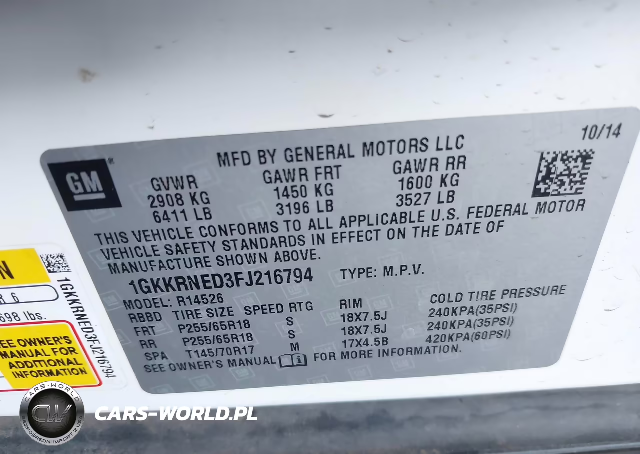2015 GMC Acadia Sle-1 VIN:1GKKRNED3FJ216794 - 9