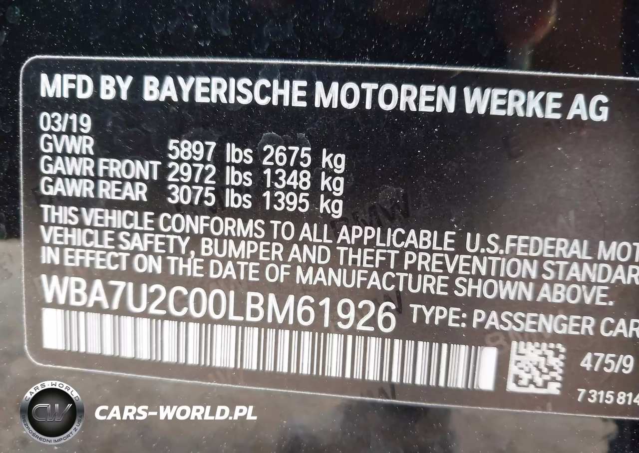 2020 BMW 750I xDrive VIN:WBA7U2C00LBM61926 - 9
