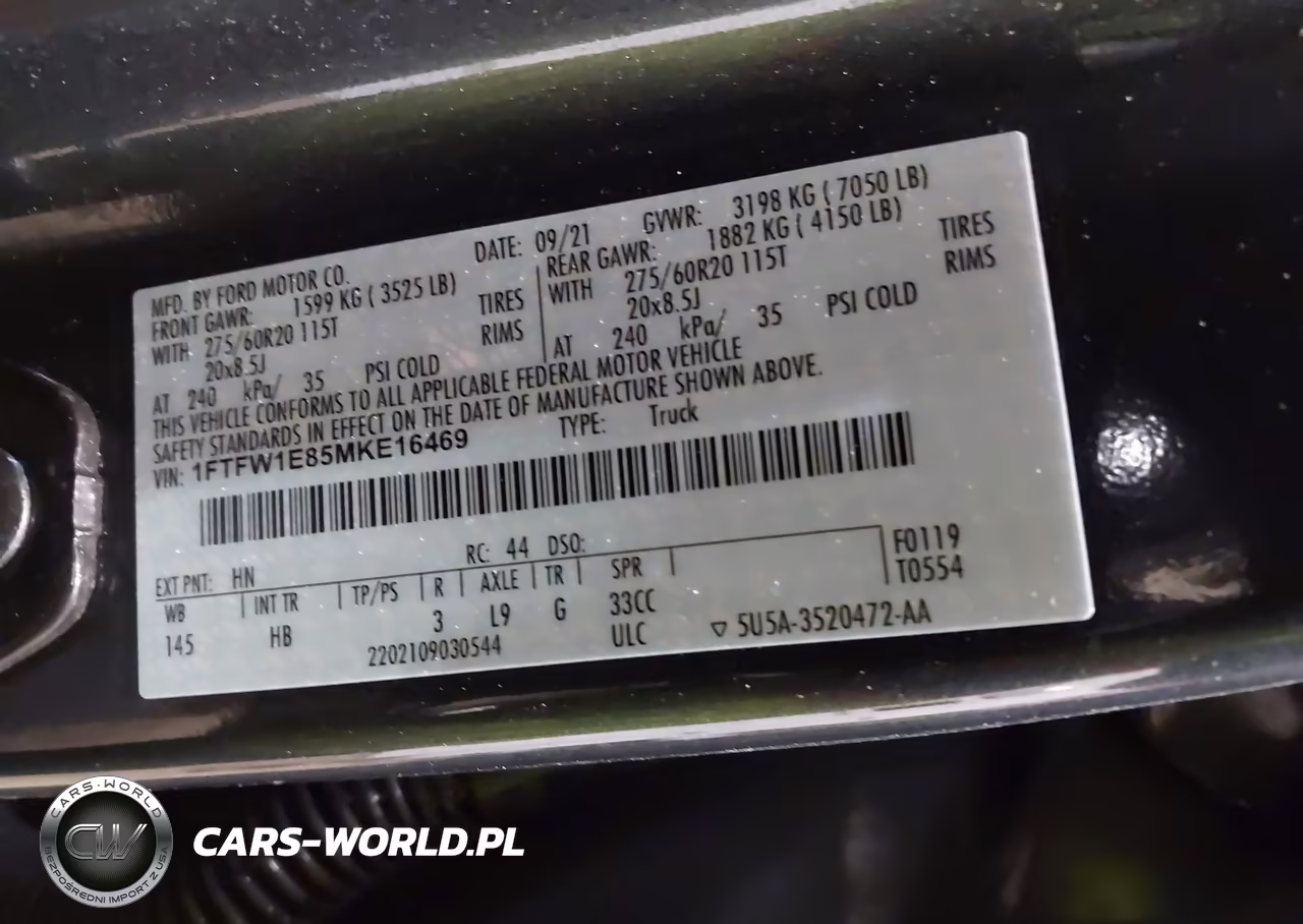 2021 Ford F-150 Lariat VIN:1FTFW1E85MKE16469 - 9