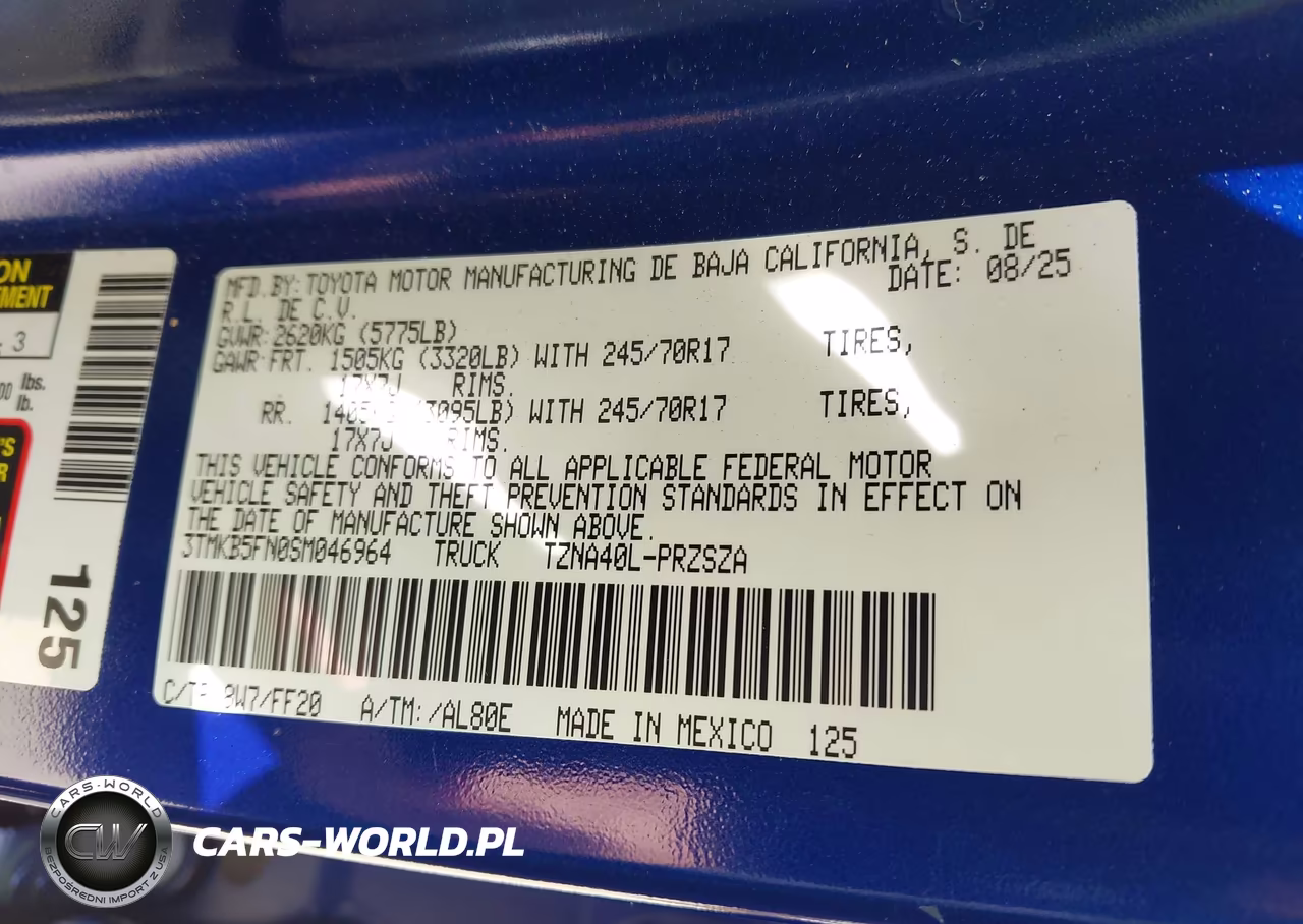 2025 Toyota Tacoma Sr5 VIN:3TMKB5FN0SM046964 - 9