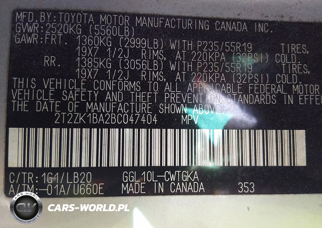 2011 Lexus Rx 350 VIN:2T2ZK1BA2BC047404 - 9