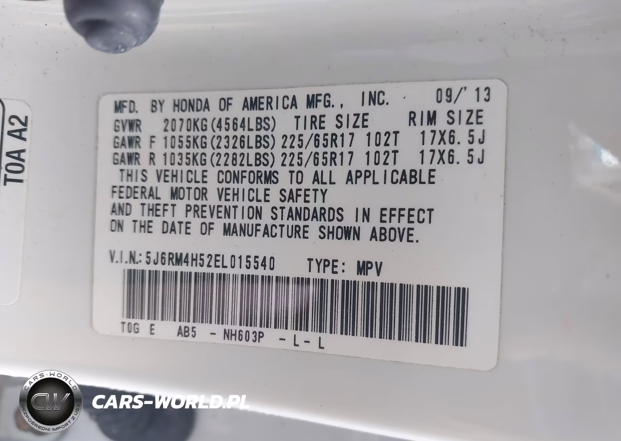 2014 Honda Cr-V Ex VIN:5J6RM4H52EL015540 - 9