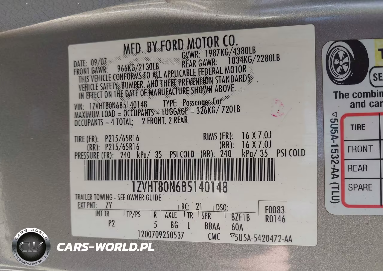 2008 Ford Mustang VIN:1ZVHT80N685140148 - 9