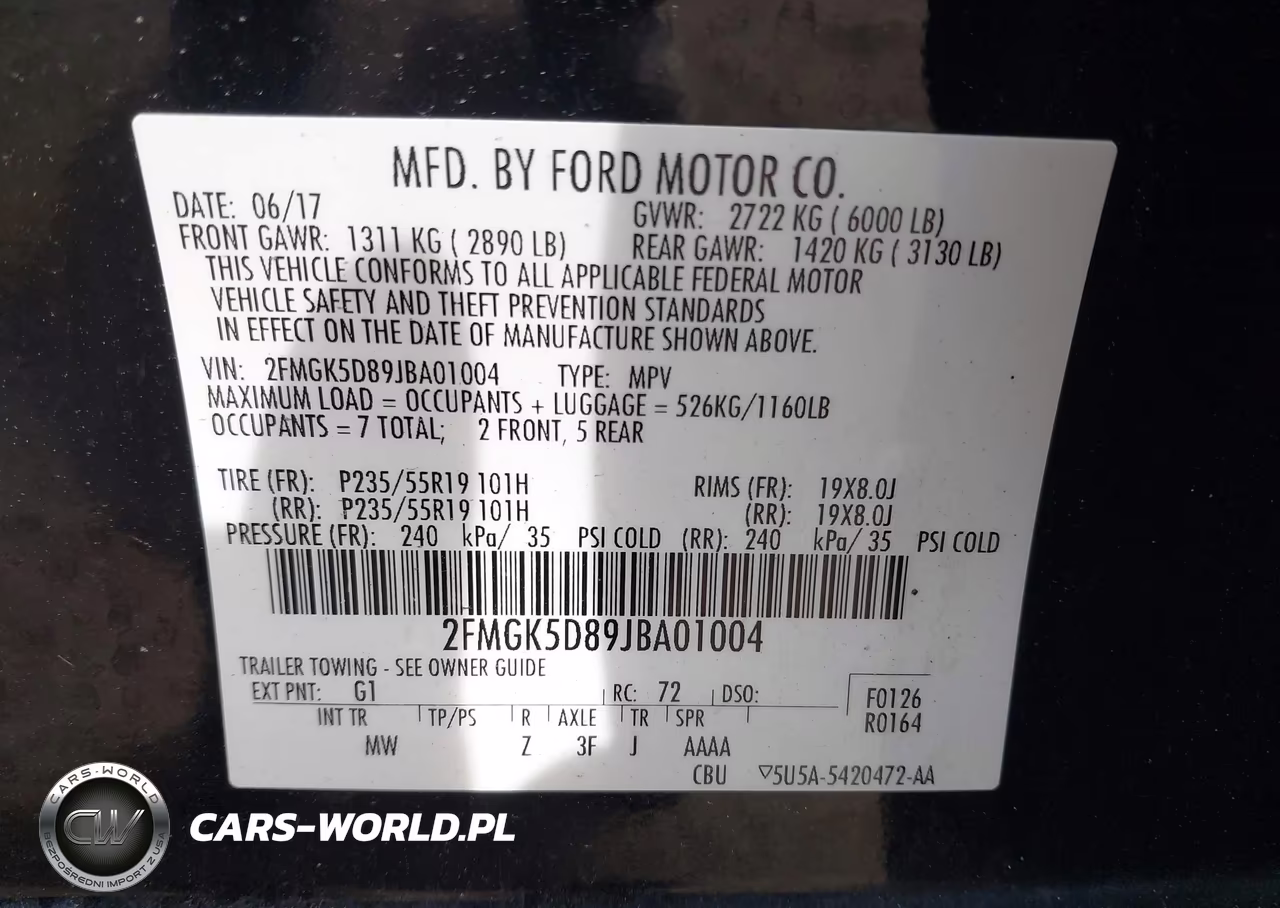 2018 Ford Flex Limited VIN:2FMGK5D89JBA01004 - 9