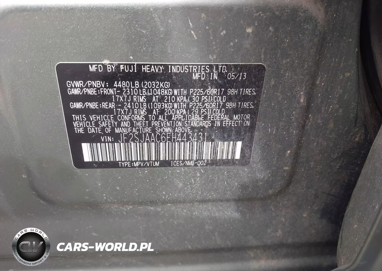 2014 Subaru Forester 2.5I VIN:JF2SJAAC6EH443431 - 9