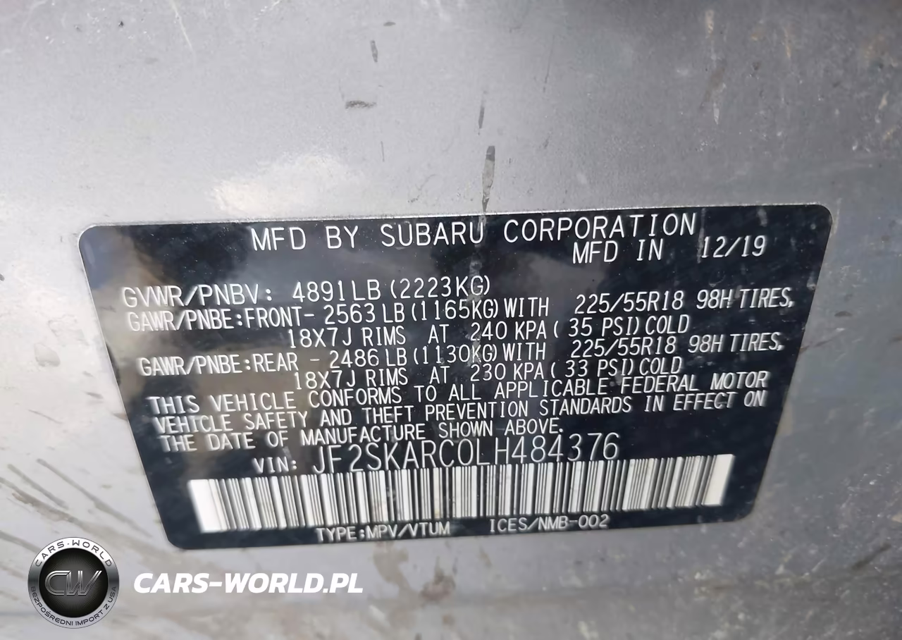 2020 Subaru Forester Sport VIN:JF2SKARC0LH484376 - 9
