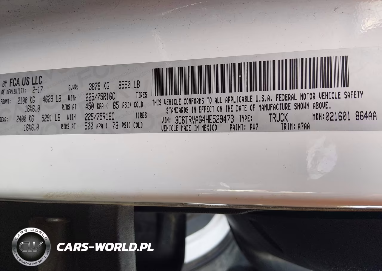 2017 Ram Promaster 1500 Low Roof 136 Wb VIN:3C6TRVAG4HE529473 - 9