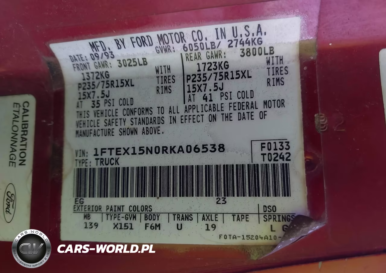 1994 Ford F150 VIN:1FTEX15N0RKA06538 - 9