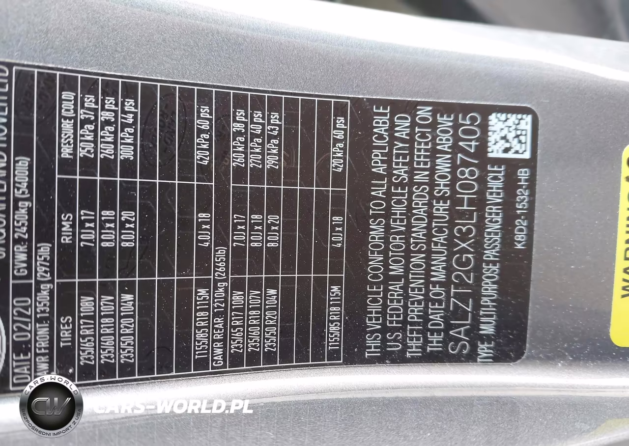 2020 Land Rover Range Rover Evoque R-Dynamic S VIN:SALZT2GX3LH087405 - 9