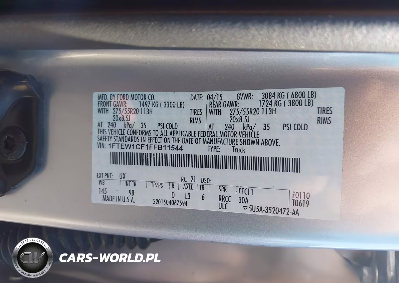 2015 Ford F-150 Platinum VIN:1FTEW1CF1FFB11544 - 9