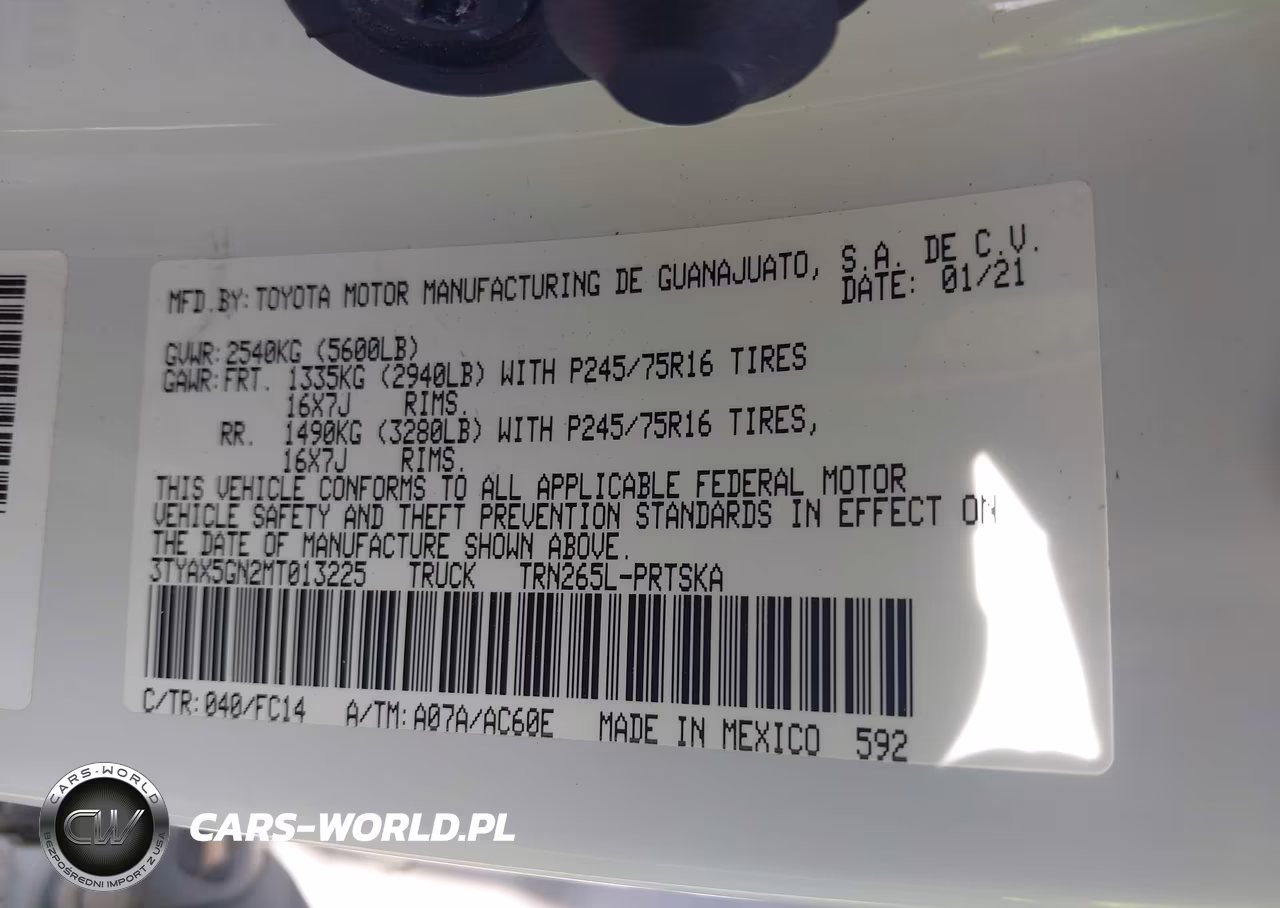 2021 Toyota Tacoma Sr5 VIN:3TYAX5GN2MT013225 - 9