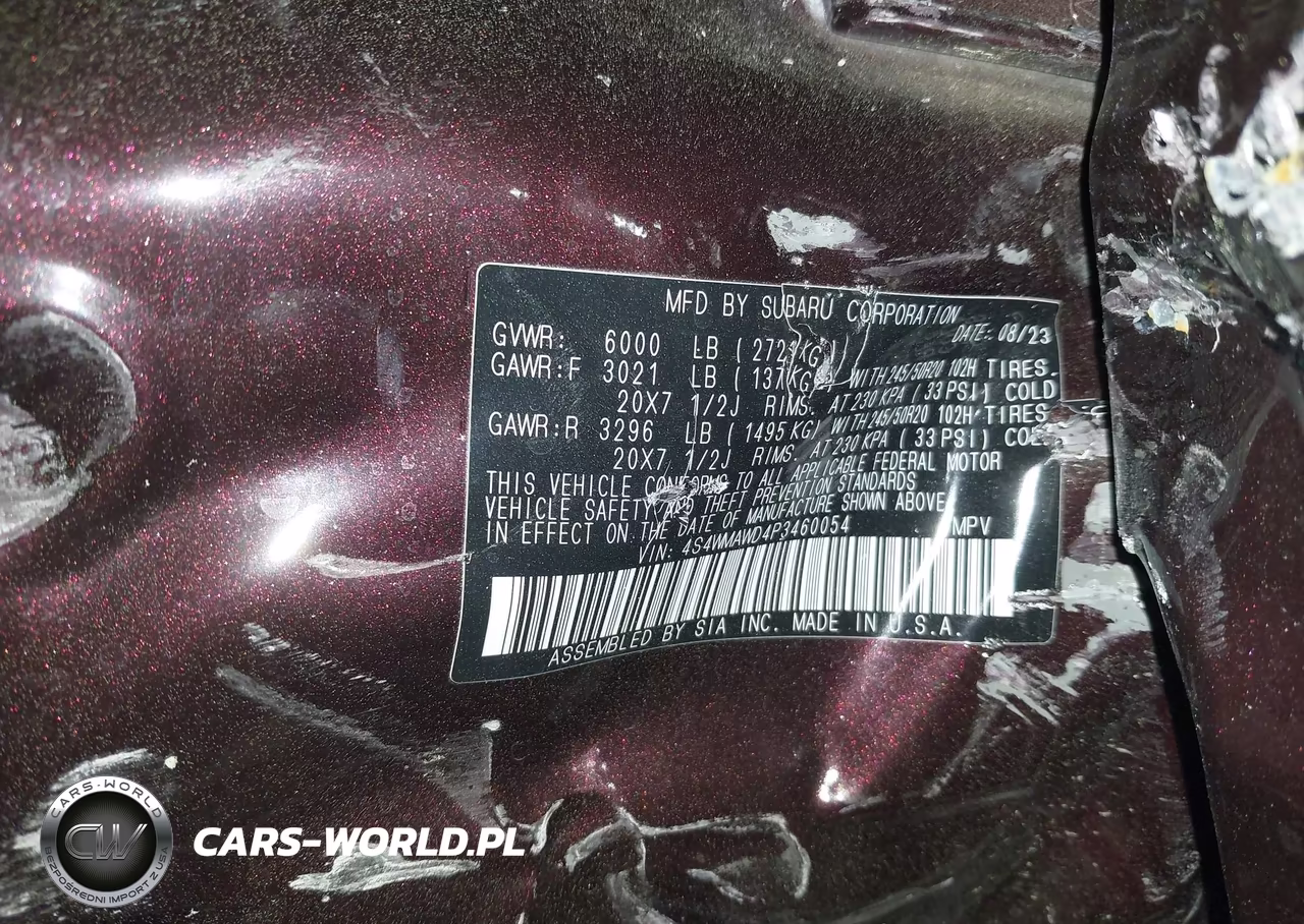 2023 Subaru Ascent Touring 7-Passenger VIN:4S4WMAWD4P3460054 - 9