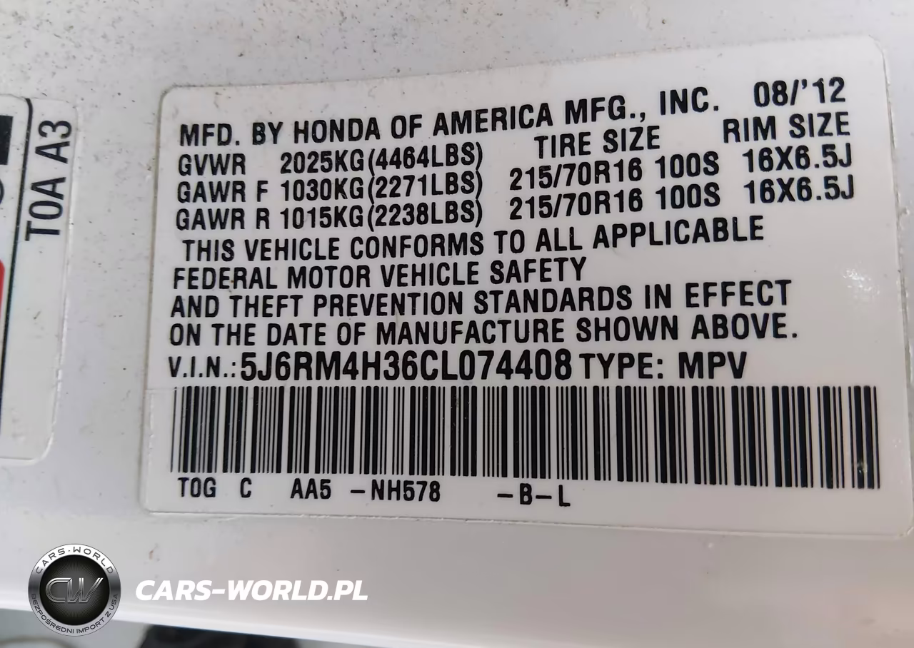 2012 Honda Cr-V Lx VIN:5J6RM4H36CL074408 - 9