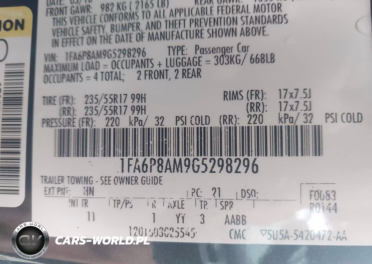 2016 Ford Mustang V6 VIN:1FA6P8AM9G5298296 - 9