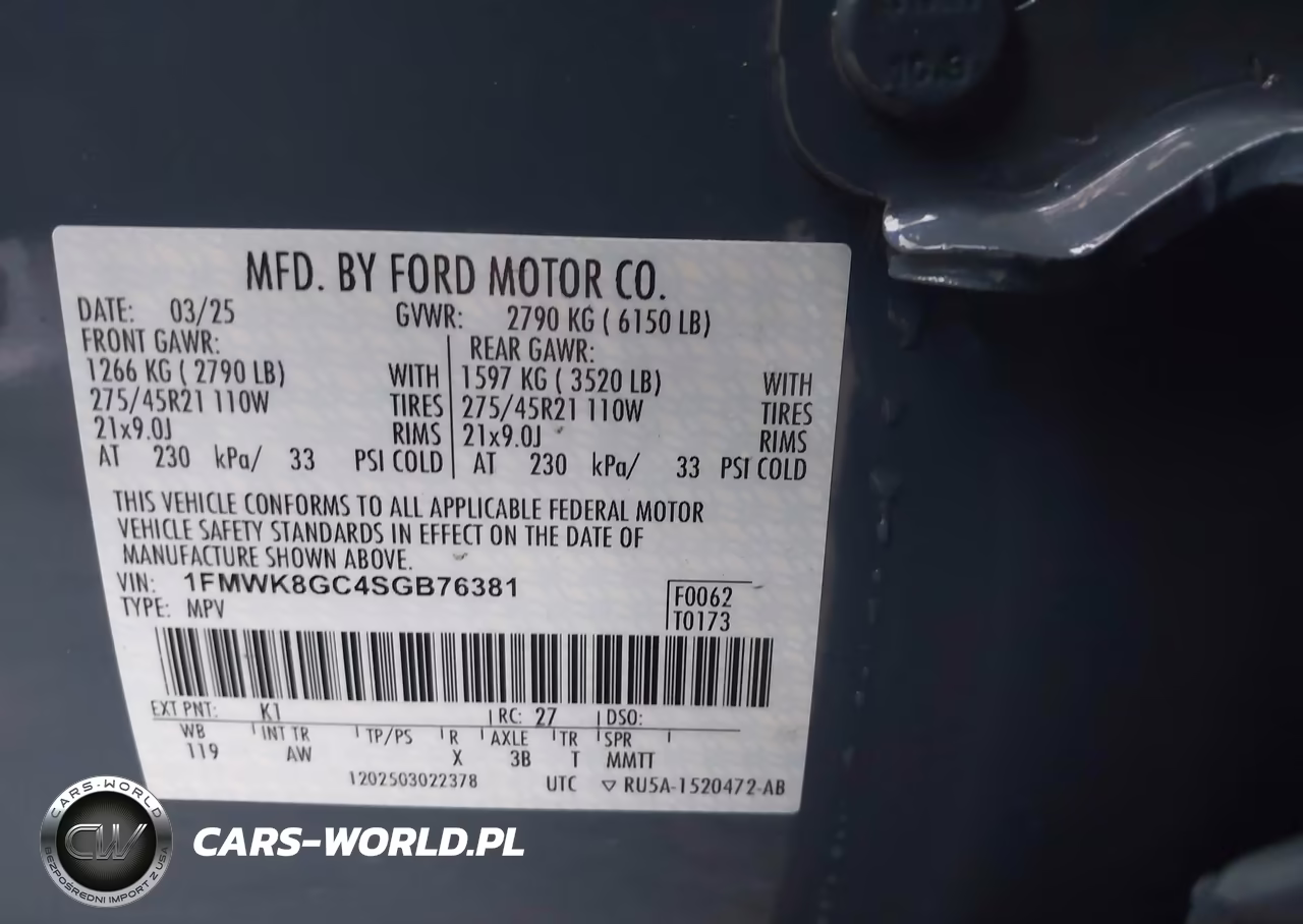 2025 Ford Explorer St VIN:1FMWK8GC4SGB76381 - 9
