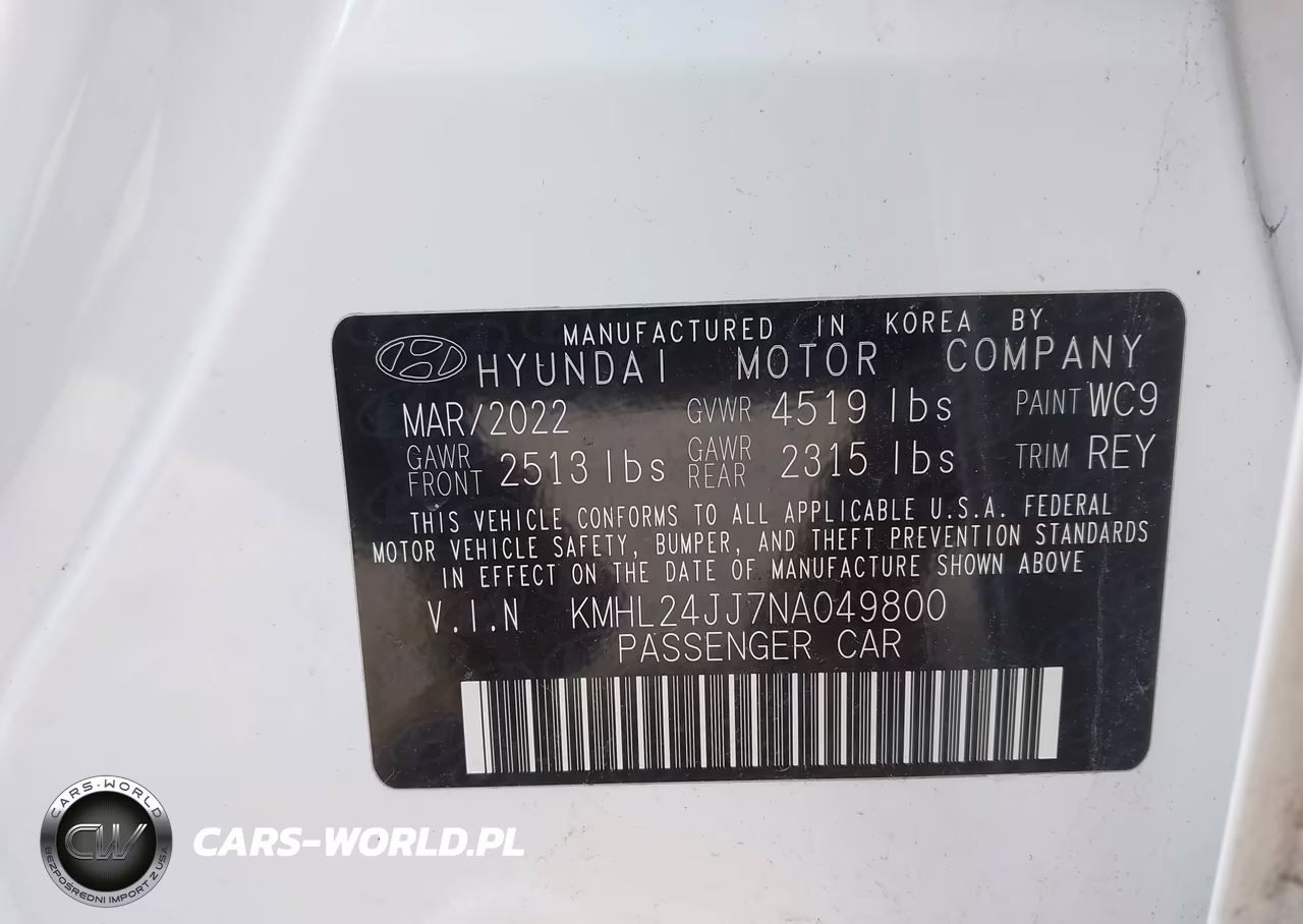2022 Hyundai Sonata Hybrid Blue VIN:KMHL24JJ7NA049800 - 9