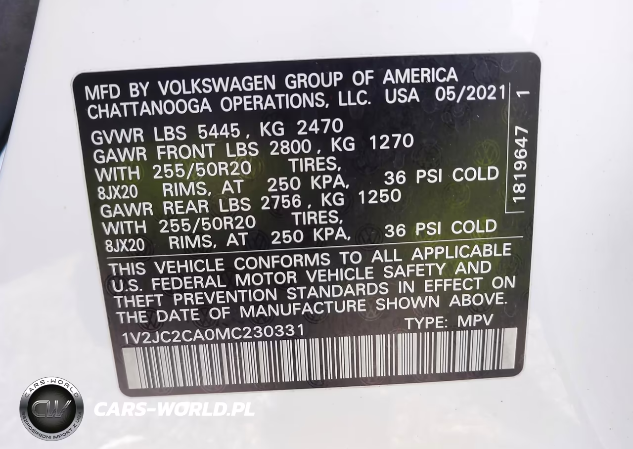 2021 Volkswagen Atlas Cross Sport 2.0T Se W-Technology VIN:1V2JC2CA0MC230331 - 9