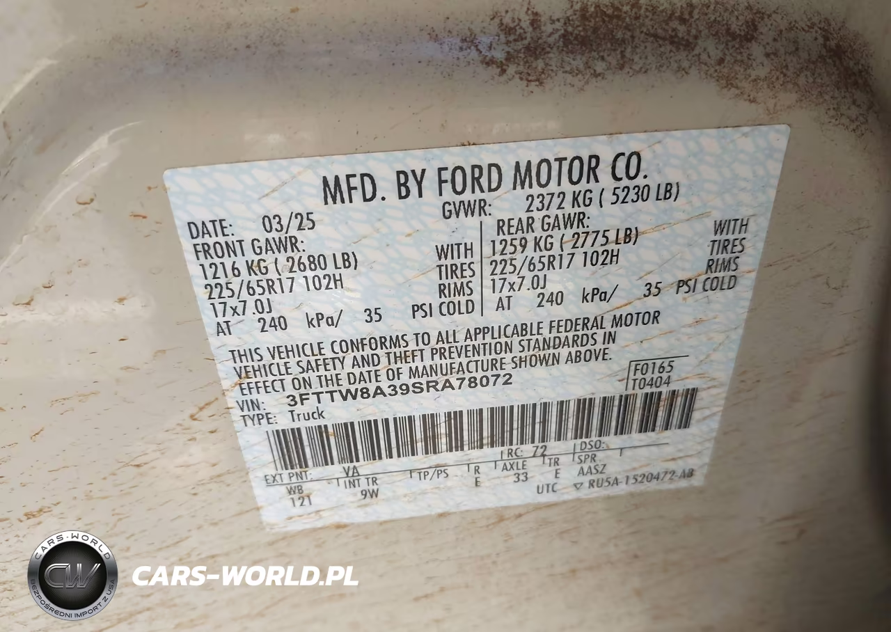 2025 Ford Maverick Xl VIN:3FTTW8A39SRA78072 - 9