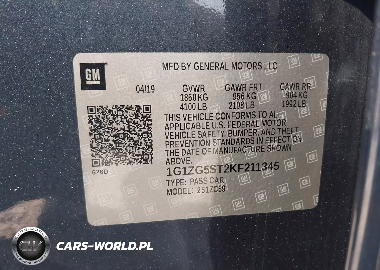 2019 Chevrolet Malibu Rs VIN:1G1ZG5ST2KF211345 - 9