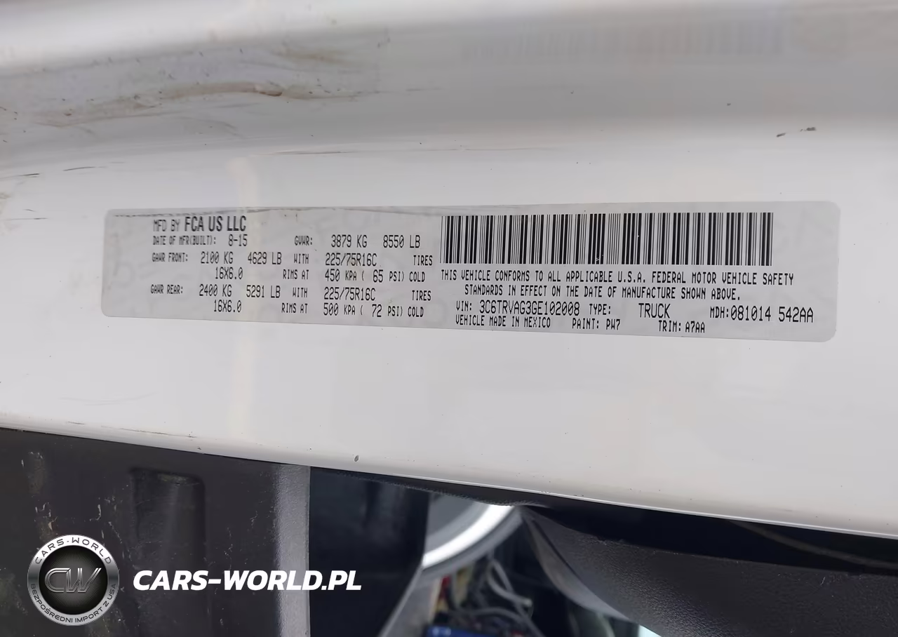 2016 Ram Promaster 1500 Low Roof VIN:3C6TRVAG3GE102008 - 9