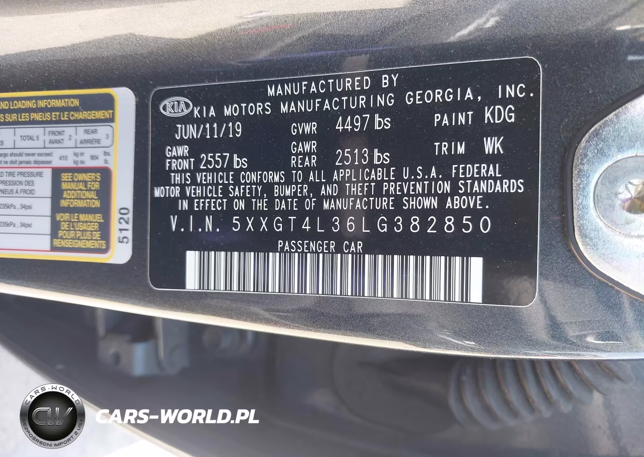 2020 Kia Optima Lx VIN:5XXGT4L36LG382850 - 9