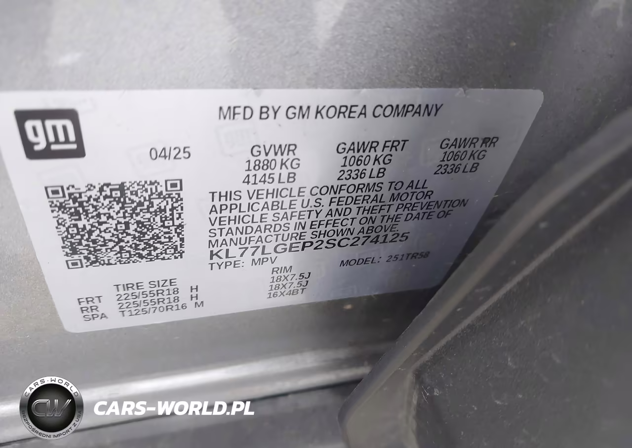 2025 Chevrolet Trax Fwd 1Rs VIN:KL77LGEP2SC274125 - 9