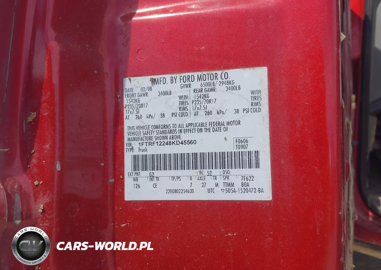 2008 Ford F-150 Stx-Xl-Xlt VIN:1FTRF12248KD45560 - 9