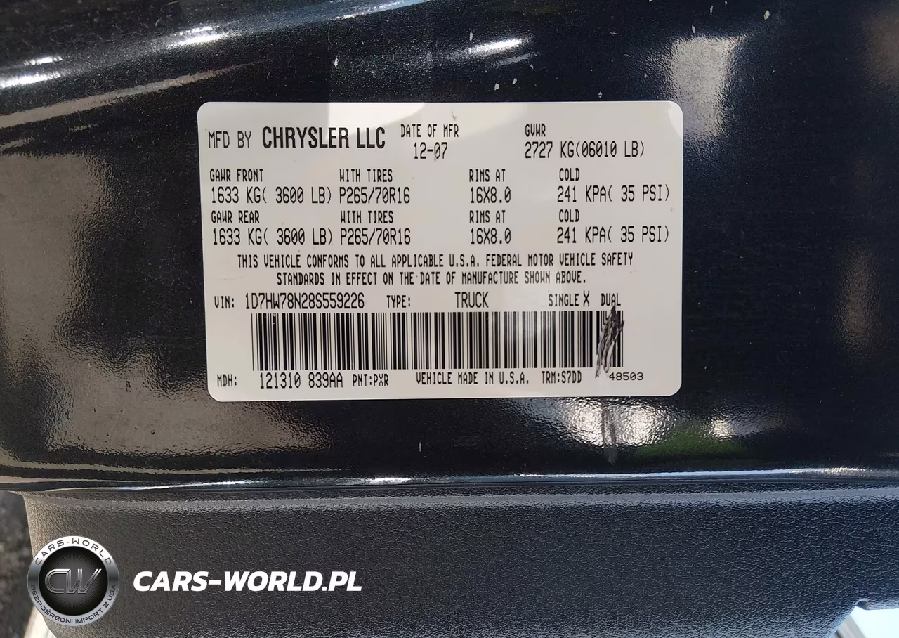 2008 Dodge Dakota Trx VIN:1D7HW78N28S559226 - 9