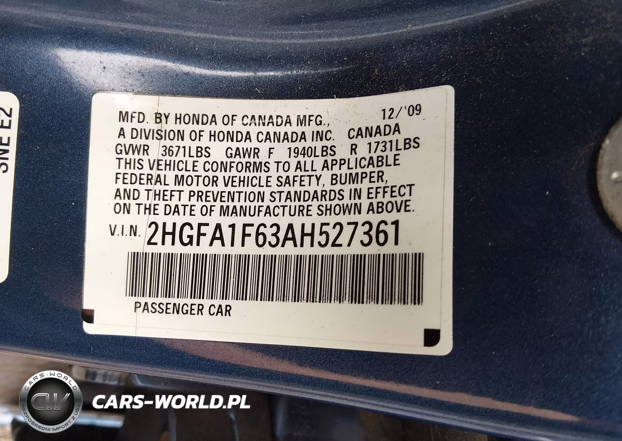 2010 Honda Civic Lx-S VIN:2HGFA1F63AH527361 - 9
