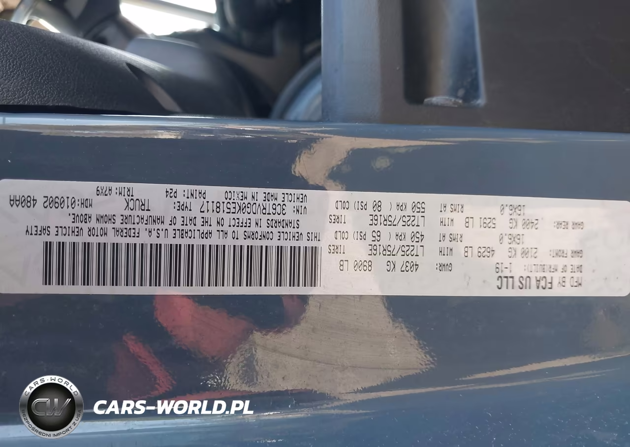 2019 Ram Promaster 2500 High Roof 159 Wb VIN:3C6TRVDG0KE518117 - 9