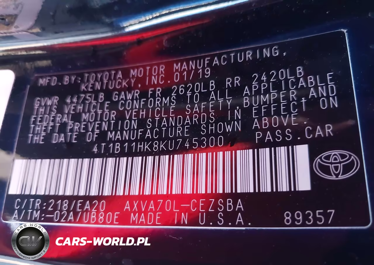 2019 Toyota Camry Se VIN:4T1B11HK8KU745300 - 9
