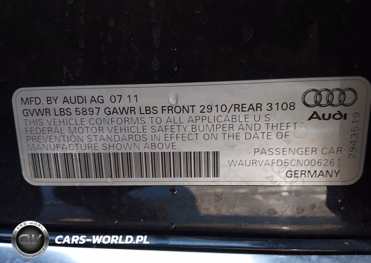 2012 Audi A8 L 4.2 VIN:WAURVAFD5CN006261 - 9