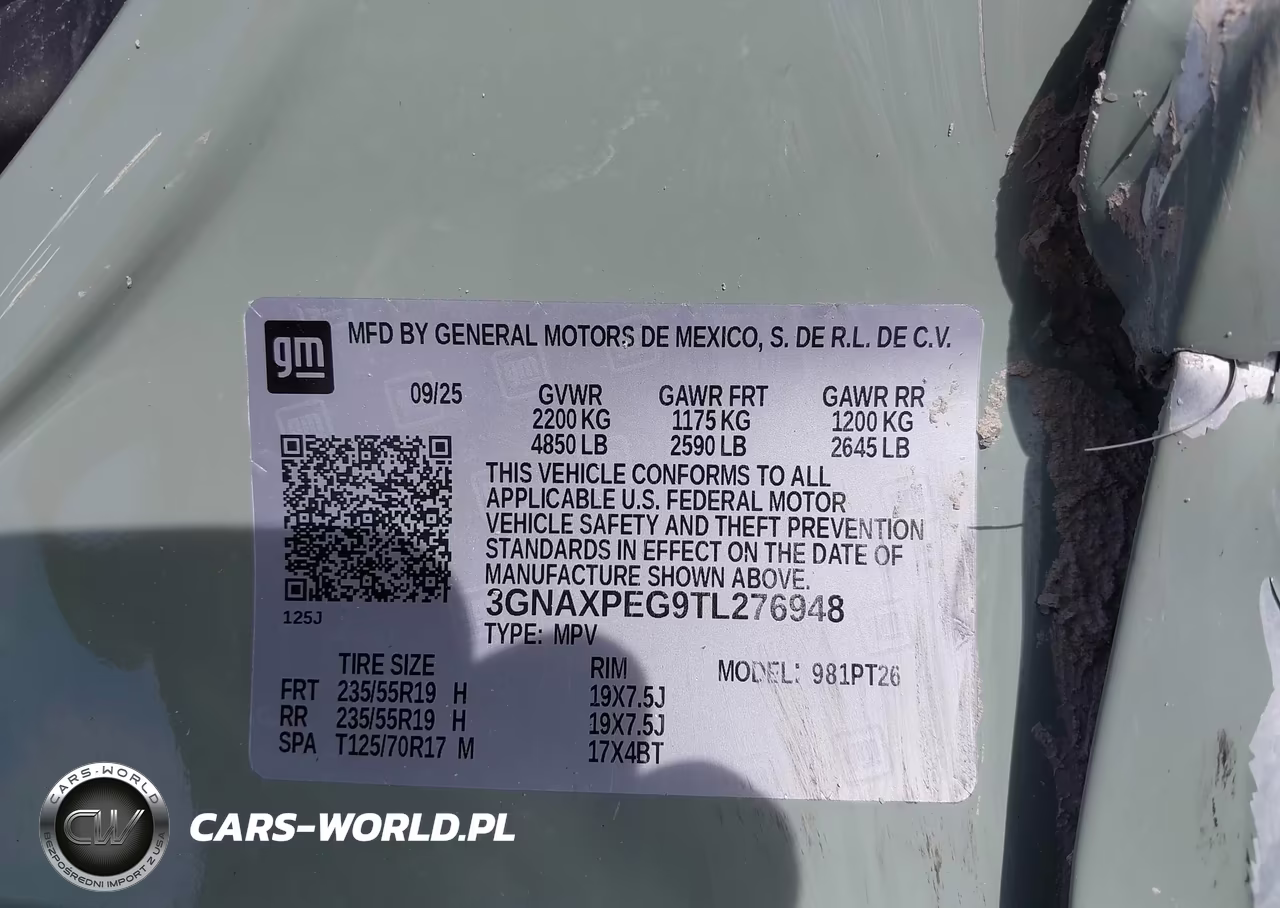 2026 Chevrolet Equinox Awd Lt VIN:3GNAXPEG9TL276948 - 9