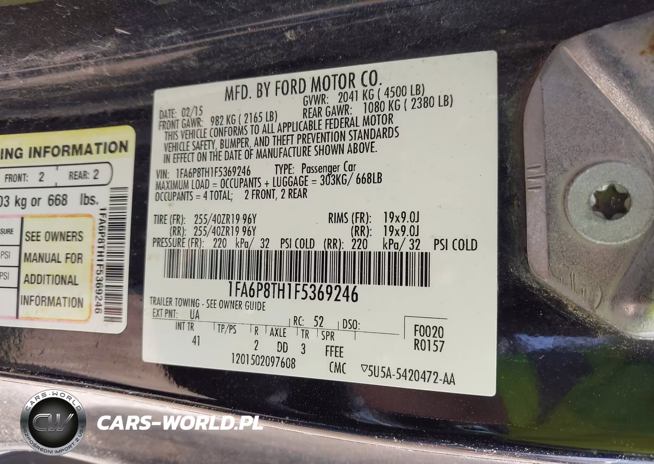 2015 Ford Mustang Ecoboost VIN:1FA6P8TH1F5369246 - 9