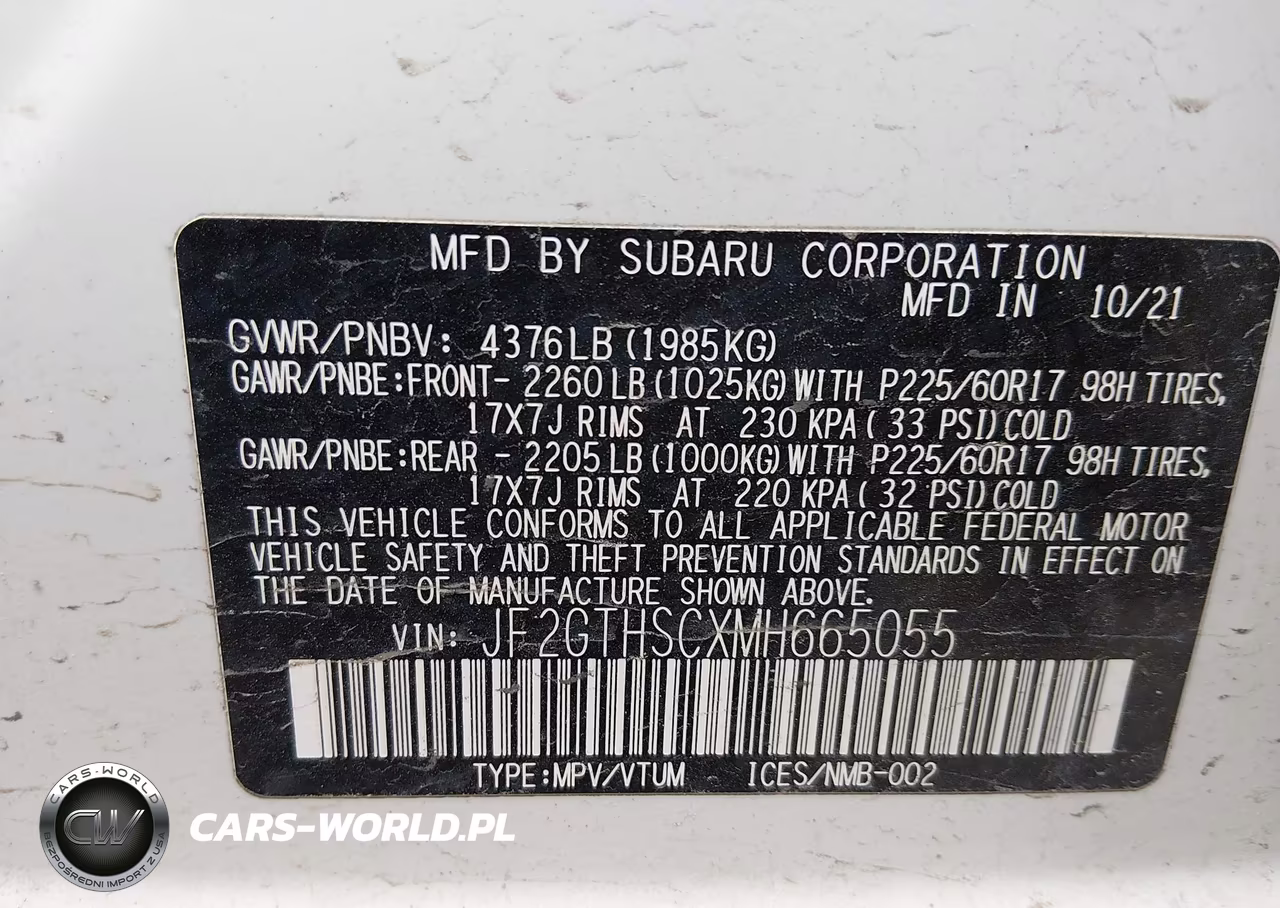 2021 Subaru Crosstrek Sport VIN:JF2GTHSCXMH665055 - 9
