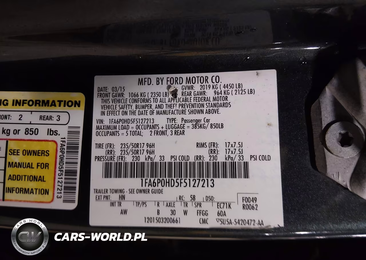 2015 Ford Fusion Se VIN:1FA6P0HD5F5127213 - 9