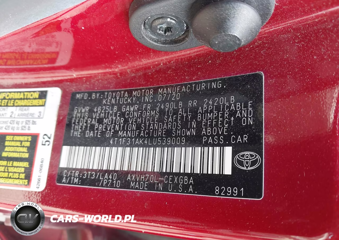 2020 Toyota Camry Xle Hybrid VIN:4T1F31AK4LU539009 - 9