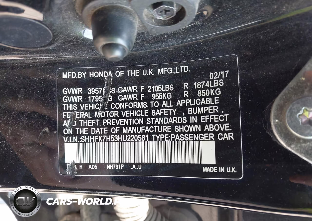 2017 Honda Civic Ex VIN:SHHFK7H53HU220581 - 9