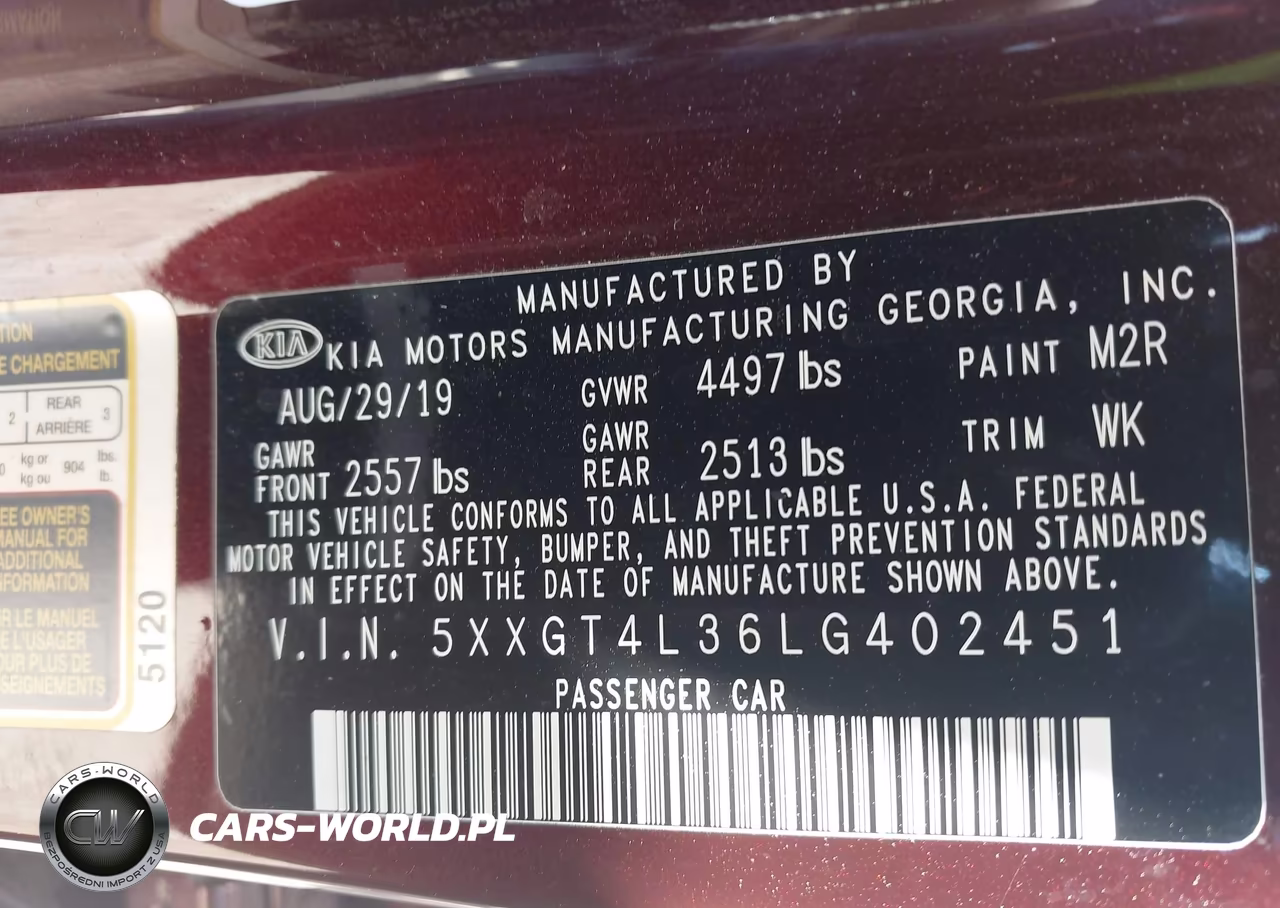 2020 Kia Optima Lx VIN:5XXGT4L36LG402451 - 9